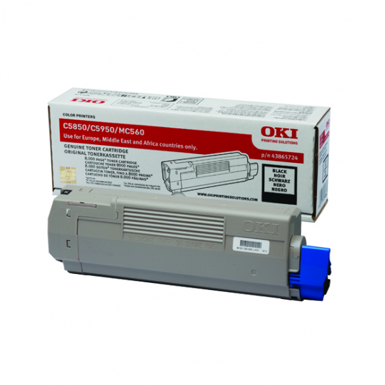 Oki C5850 Black Original Toner Cartridge (43865724) 